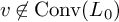 v ̸ element of backslash operatorname upper C o n v left parenthesis upper L 0 right parenthesis