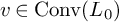 v element of backslash operatorname upper C o n v left parenthesis upper L 0 right parenthesis