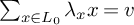 sigma summation Underscript x element of upper L 0 Endscripts lamda Subscript x Baseline x equals v