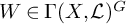 upper W element of upper Gamma left parenthesis upper X comma script upper L right parenthesis Superscript upper G