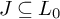 upper J subset of or equal to upper L 0