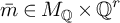 m overbar element of upper M Subscript backslash operatorname double struck upper Q Baseline times backslash operatorname double struck upper Q Superscript r