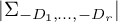 StartAbsoluteValue upper Sigma Subscript minus upper D 1 comma midline horizontal ellipsis comma minus upper D Sub Subscript r Subscript Baseline EndAbsoluteValue