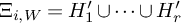 upper Xi Subscript i comma upper W Baseline equals upper H 1 prime union midline horizontal ellipsis union upper H Subscript r Baseline prime