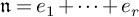 German n equals e 1 plus midline horizontal ellipsis plus e Subscript r