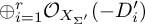 circled plus Underscript i equals 1 Overscript r Endscripts upper O Subscript upper X Sub Subscript upper Sigma prime Baseline left parenthesis minus upper D Subscript i Baseline prime right parenthesis