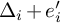 upper Delta Subscript i Baseline plus e Subscript i Baseline prime