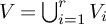 upper V equals backslash leftcup Underscript i equals 1 Overscript r Endscripts upper V Subscript i