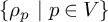 StartSet rho Subscript p Baseline backslash space vertical bar backslash space p element of upper V EndSet