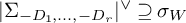 StartAbsoluteValue upper Sigma Subscript minus upper D 1 comma midline horizontal ellipsis comma minus upper D Sub Subscript r Subscript Baseline EndAbsoluteValue Superscript or Baseline superset of or equal to sigma Subscript upper W