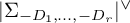 StartAbsoluteValue upper Sigma Subscript minus upper D 1 comma midline horizontal ellipsis comma minus upper D Sub Subscript r Subscript Baseline EndAbsoluteValue Superscript or