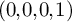 left parenthesis 0 comma 0 comma 0 comma 1 right parenthesis
