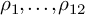 rho 1 comma midline horizontal ellipsis comma rho 12