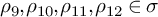 rho 9 comma rho 10 comma rho 11 comma rho 12 element of sigma