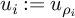 u Subscript i Baseline colon equals u Subscript rho Sub Subscript i Subscript Baseline