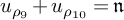 u Subscript rho 9 Baseline plus u Subscript rho 10 Baseline equals German n