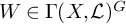 upper W element of upper Gamma left parenthesis upper X comma script upper L right parenthesis Superscript upper G