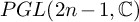 upper P upper G upper L left parenthesis 2 n minus 1 comma backslash operatorname double struck upper C right parenthesis