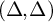 left parenthesis upper Delta comma upper Delta right parenthesis