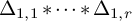 upper Delta Subscript 1 comma 1 Baseline asterisk midline horizontal ellipsis asterisk upper Delta Subscript 1 comma r