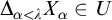 normal upper Delta Subscript alpha less than lamda Baseline upper X Subscript alpha element of upper U