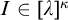 upper I element of left bracket lamda right bracket Superscript kappa