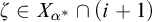zeta element of upper X Subscript alpha Sub Superscript asterisk Baseline intersection left parenthesis i plus 1 right parenthesis