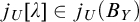 j Subscript upper U Baseline left bracket lamda right bracket element of j Subscript upper U Baseline left parenthesis upper B Subscript upper Y Baseline right parenthesis