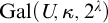 upper G a l left parenthesis upper U comma kappa comma 2 Superscript lamda Baseline right parenthesis