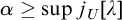 alpha greater than or equals sup j Subscript upper U Baseline left bracket lamda right bracket