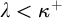 lamda less than kappa Superscript plus