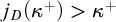j Subscript upper D Baseline left parenthesis kappa Superscript plus Baseline right parenthesis greater than kappa Superscript plus
