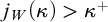 j Subscript upper W Baseline left parenthesis kappa right parenthesis greater than kappa Superscript plus