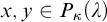 x comma y element of upper P Subscript kappa Baseline left parenthesis lamda right parenthesis