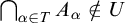 intersection Underscript alpha element of upper T Endscripts upper A Subscript alpha not an element of upper U