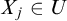 upper X Subscript j Baseline element of upper U