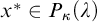 x Superscript asterisk Baseline element of upper P Subscript kappa Baseline left parenthesis lamda right parenthesis