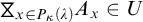 white hourglass Underscript x element of upper P Subscript kappa Baseline left parenthesis lamda right parenthesis Endscripts upper A Subscript x element of upper U
