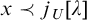 x precedes j Subscript upper U Baseline left bracket lamda right bracket