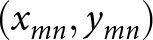 left parenthesis xmn comma ymn right parenthesis