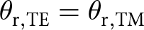 theta r comma TE equals theta r comma TM
