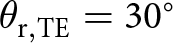theta r comma TE equals 30 ring