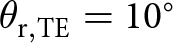 theta r comma TE equals 10 ring