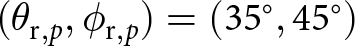 left parenthesis theta r comma p comma phi r comma p right parenthesis equals left parenthesis 35 ring comma 45 ring right parenthesis