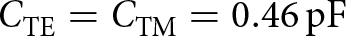 CTE equals CTM equals 0.46 pF