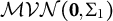 script upper M upper V upper N left parenthesis bold 0 comma normal upper Sigma 1 right parenthesis