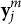 bold y Subscript j Superscript m
