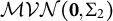 script upper M upper V upper N left parenthesis bold 0 comma normal upper Sigma 2 right parenthesis
