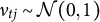 nu Subscript t j Baseline tilde script upper N left parenthesis 0 comma 1 right parenthesis