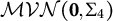 script upper M upper V upper N left parenthesis bold 0 comma normal upper Sigma 4 right parenthesis